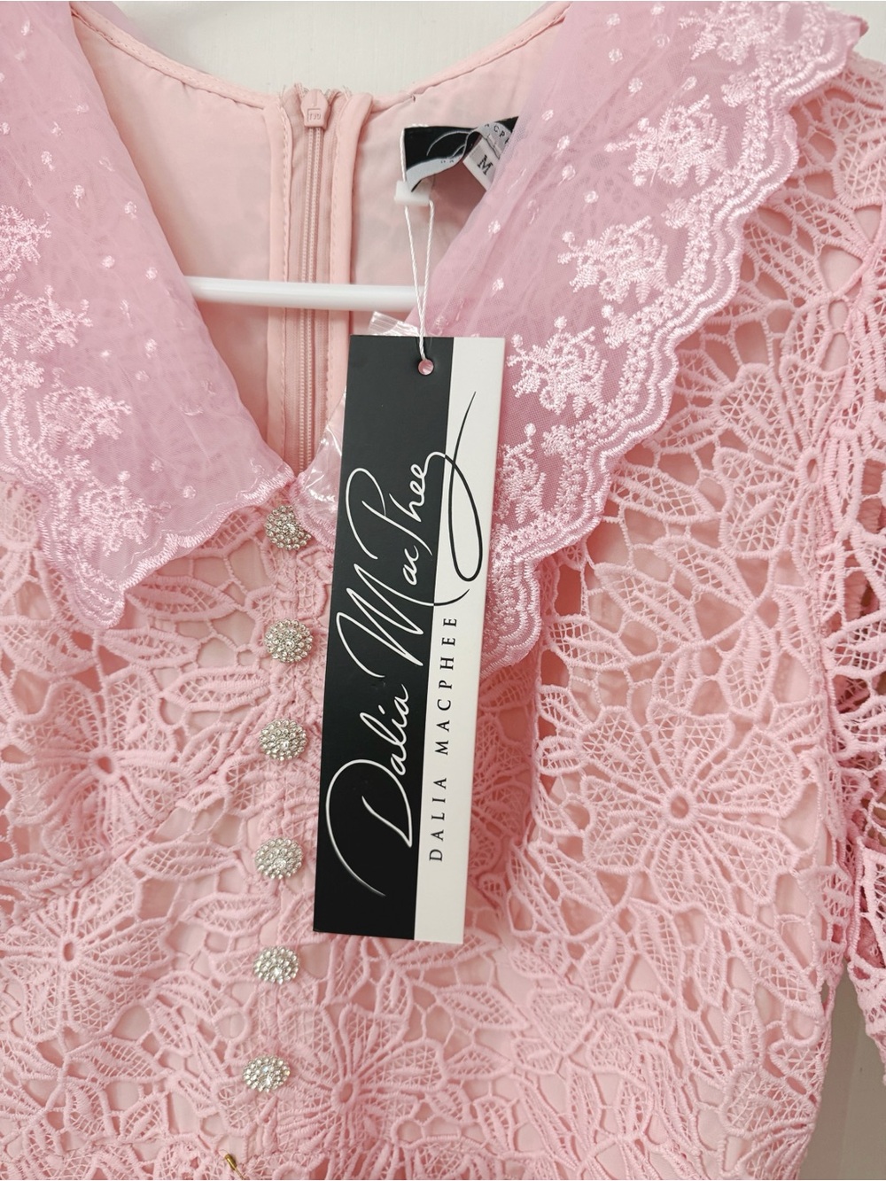 NWT Dalia Macphee lace pink dress - Picture 6 of 6